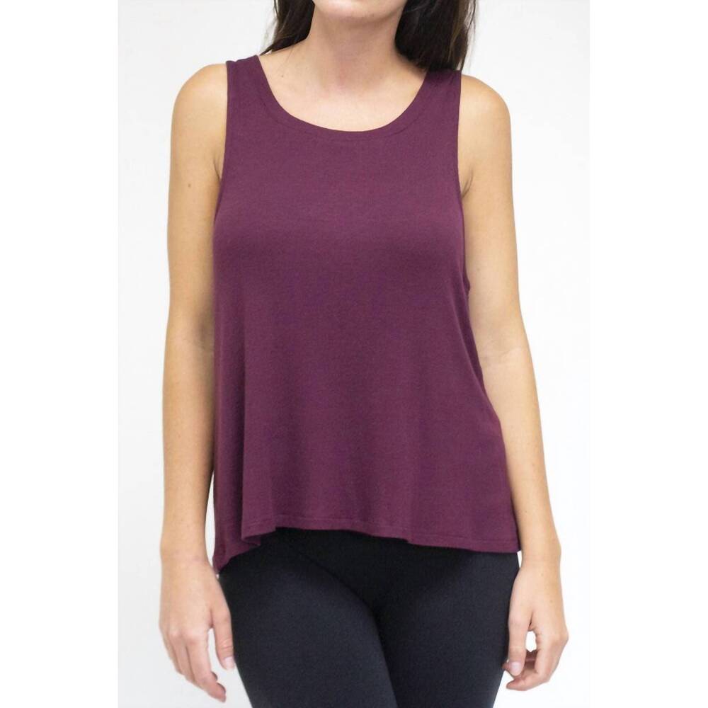 NEW FORNIA LOS ANGELES mini ribbed tank top in burgundy